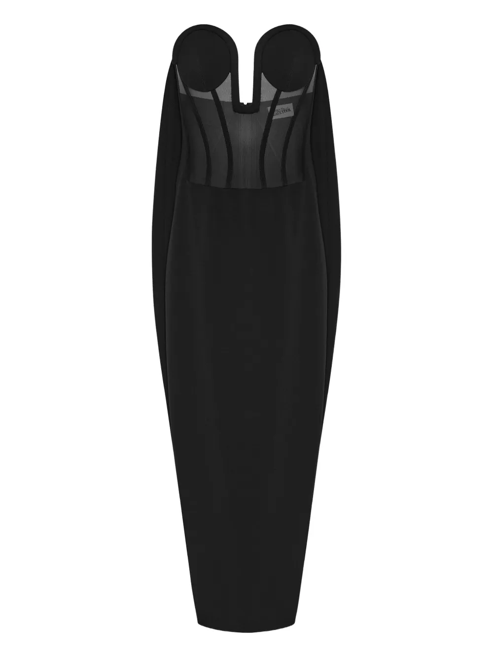 Jean Paul Gaultier tulle-insert corset dress - ブラック Jean Paul Gaultier tulle-insert corset dress - ブラック