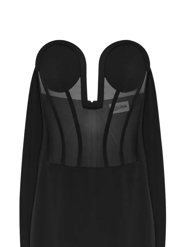 gaultier corset dress 1990s Jean-Paul Gaultier Iconic "Cone Bust" Blush Peach Corset Dress