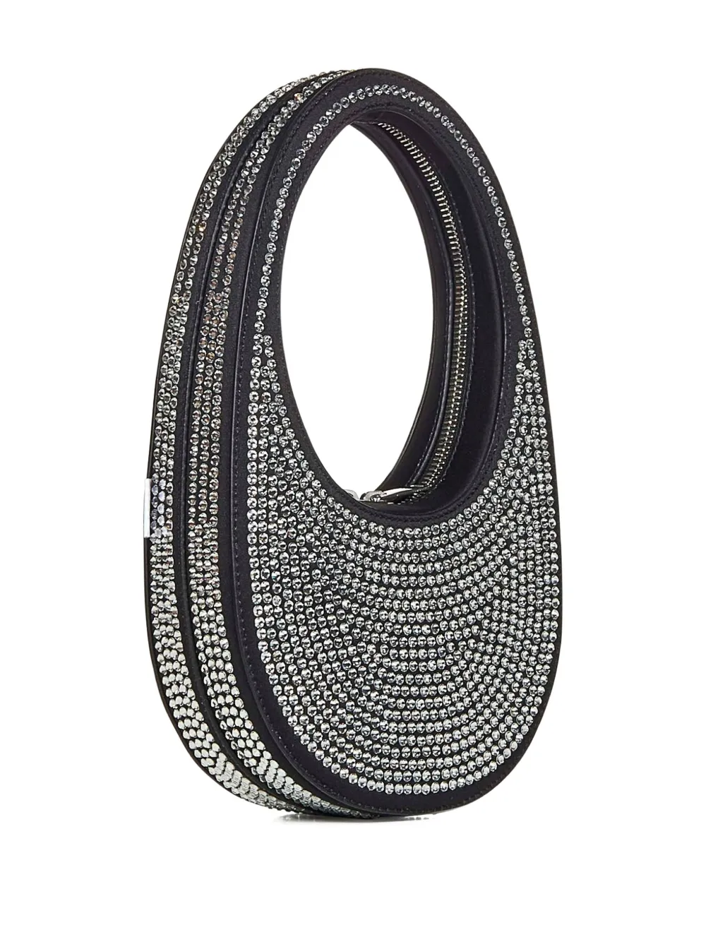 Coperni Swipe crystal-embellished oval shoulder bag Zwart