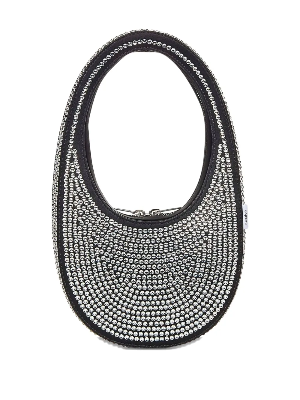 Coperni Swipe crystal-embellished oval shoulder bag Zwart