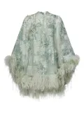 Zuhair Murad sequin-embellished feather-trimmed top - Green
