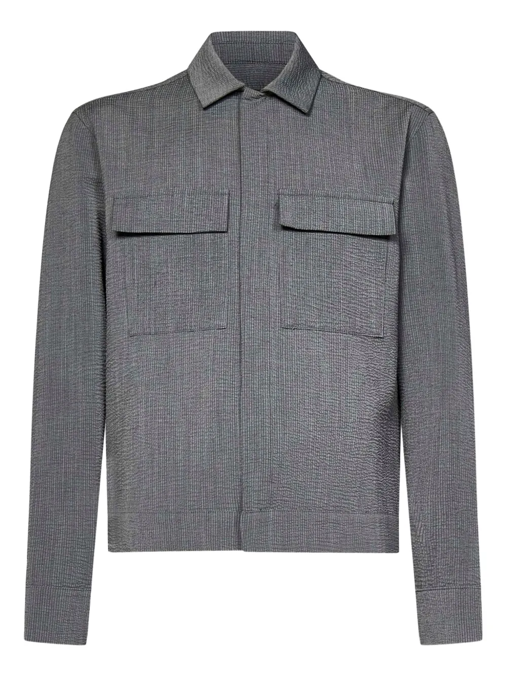 Low Brand textured long-sleeve overshirt | Grey | Image 1