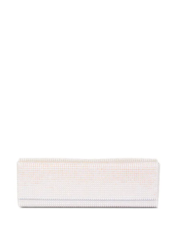 Amina Muaddi Amini Paloma Clutch Bag in White