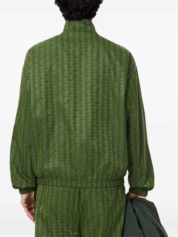 Lacoste Monogram Pattern zip-up Track Jacket | Green | FARFETCH