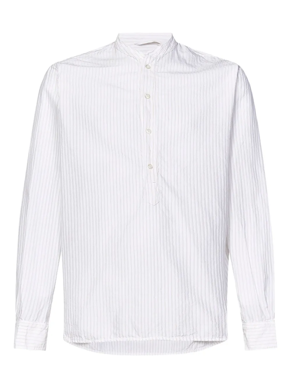 striped button-up shirt