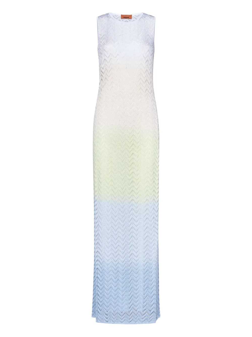 zigzag-pattern sleeveless maxi dress