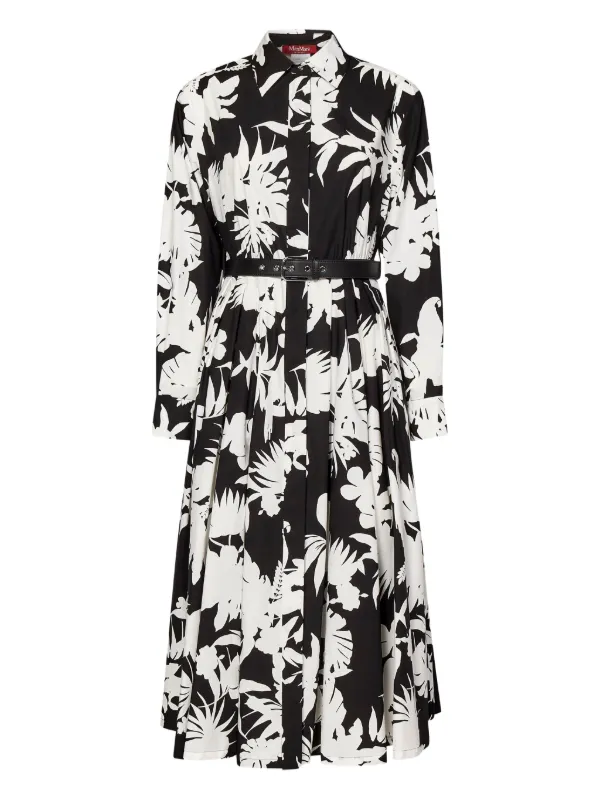 マックスマーラステュディオ USSEL コットン シャツ ドレス Max Mara Ussel シャツドレス | ブラック | FARFETCH JP