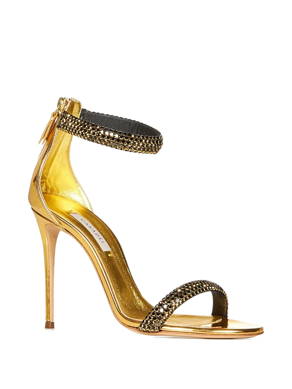 Casadei 100mm crystal-embellished sandals Gold