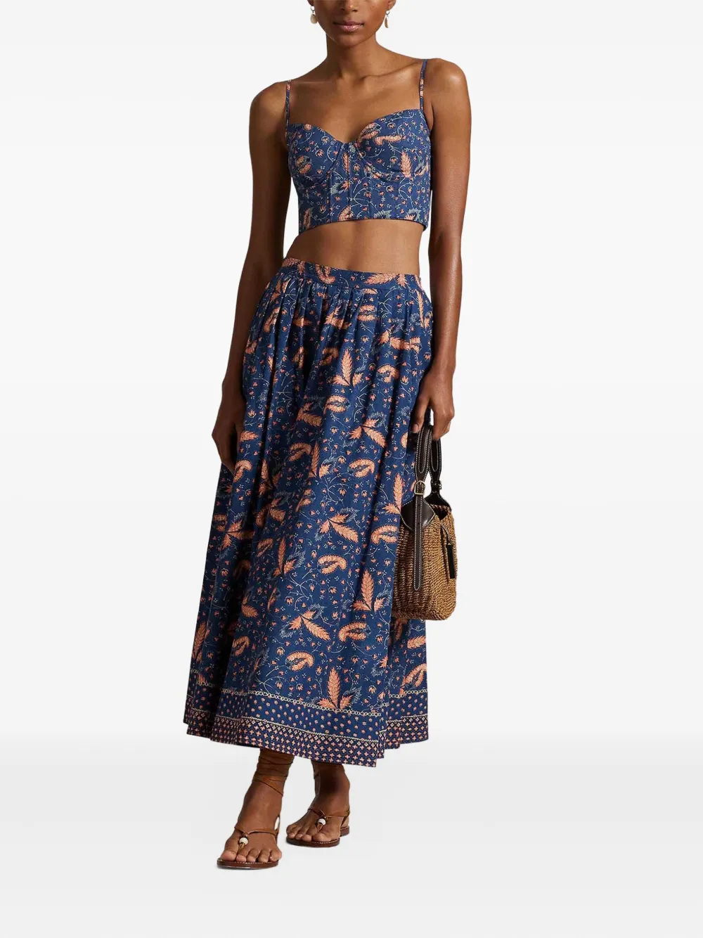 Polo Ralph Lauren floral-print crop top Blauw