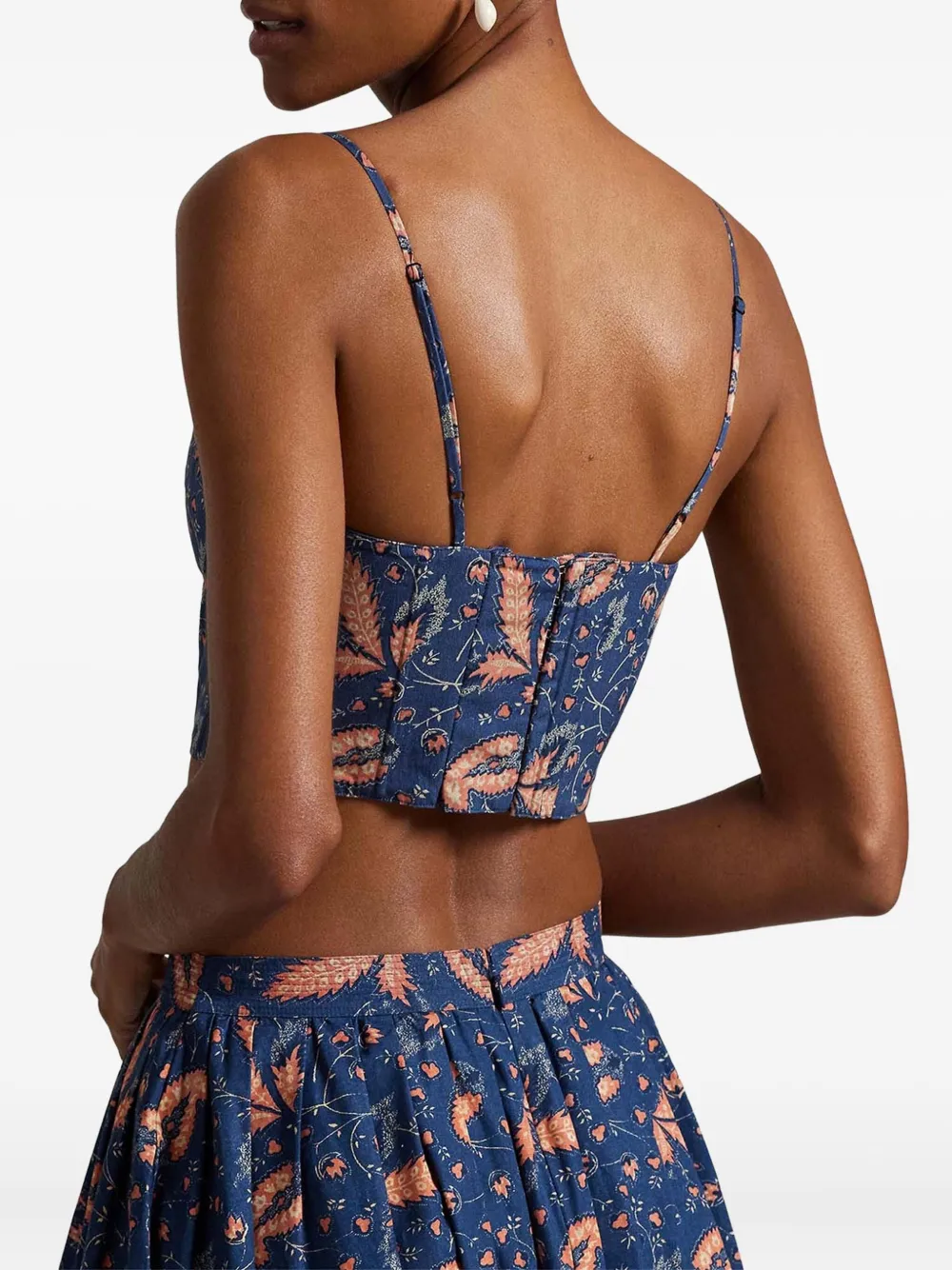 Polo Ralph Lauren floral-print crop top Blauw
