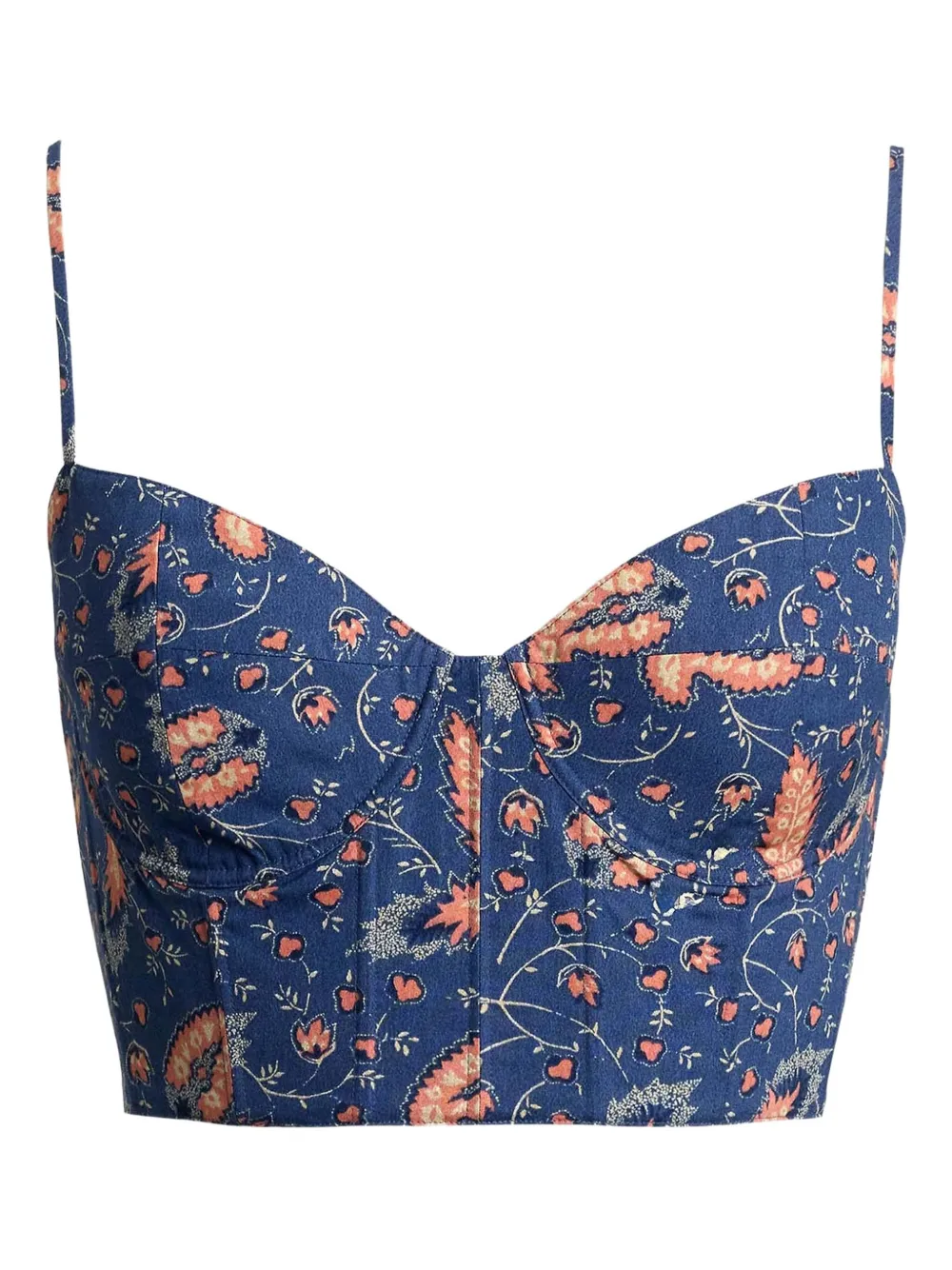 Polo Ralph Lauren floral-print crop top Blauw