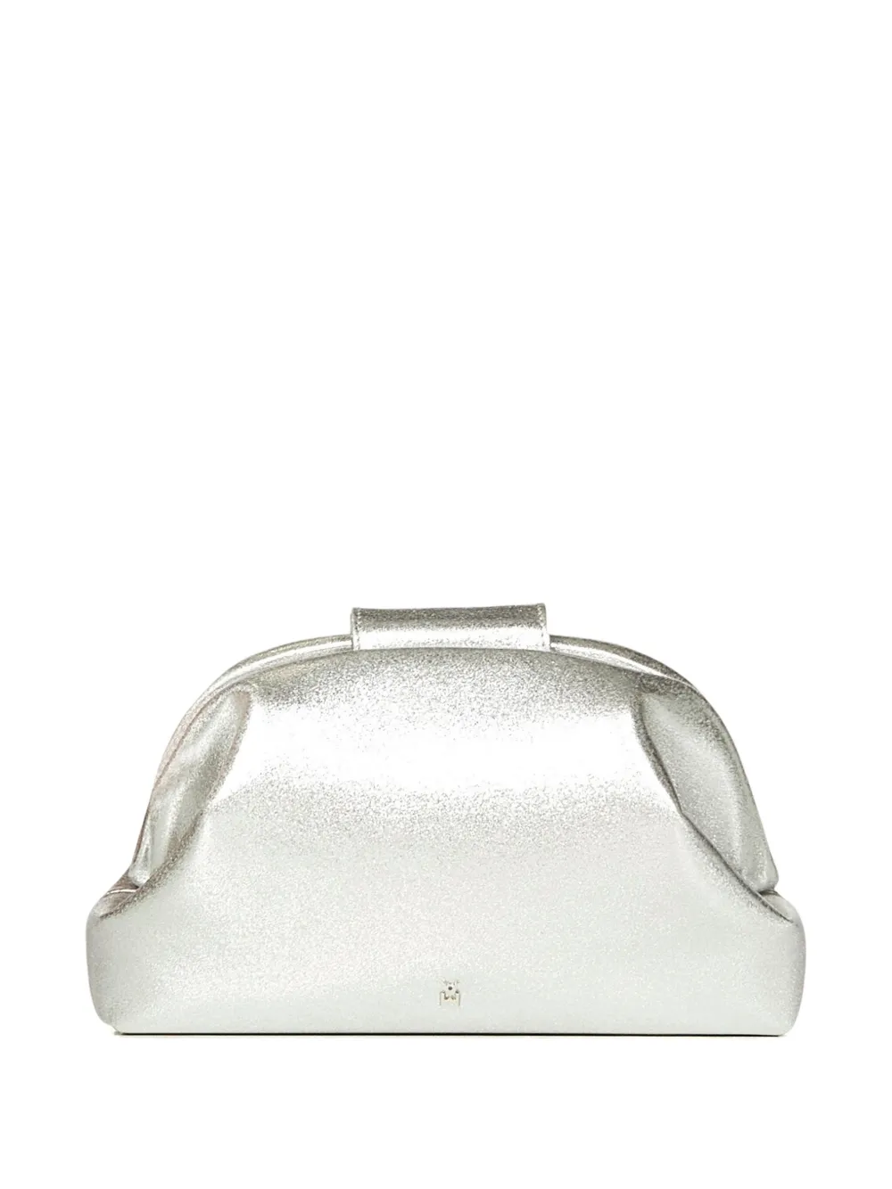 Amina Muaddi Camelia Special metallic leren clutch - Zilver