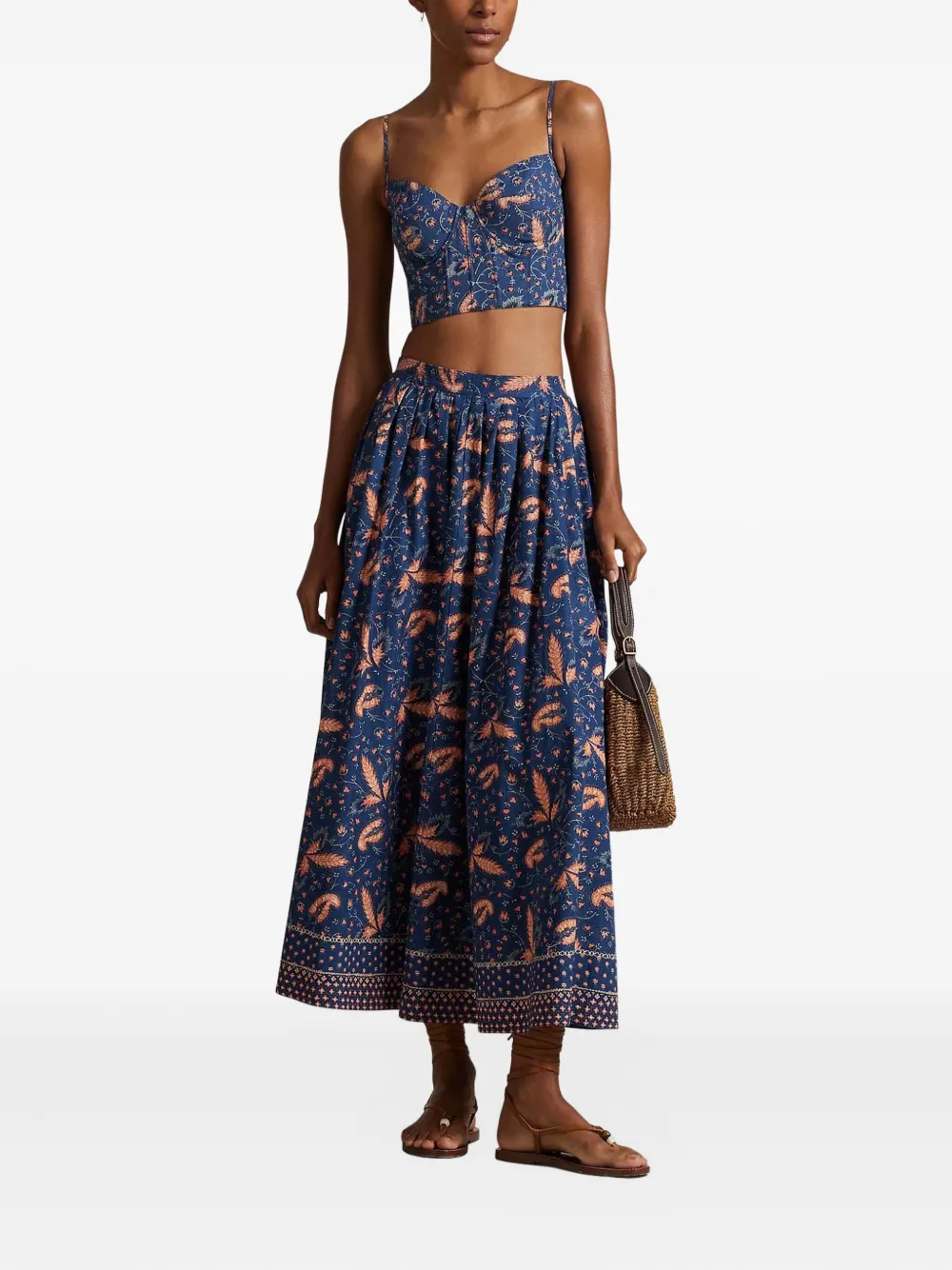 Polo Ralph Lauren Maxi-rok met bloemenprint Blauw