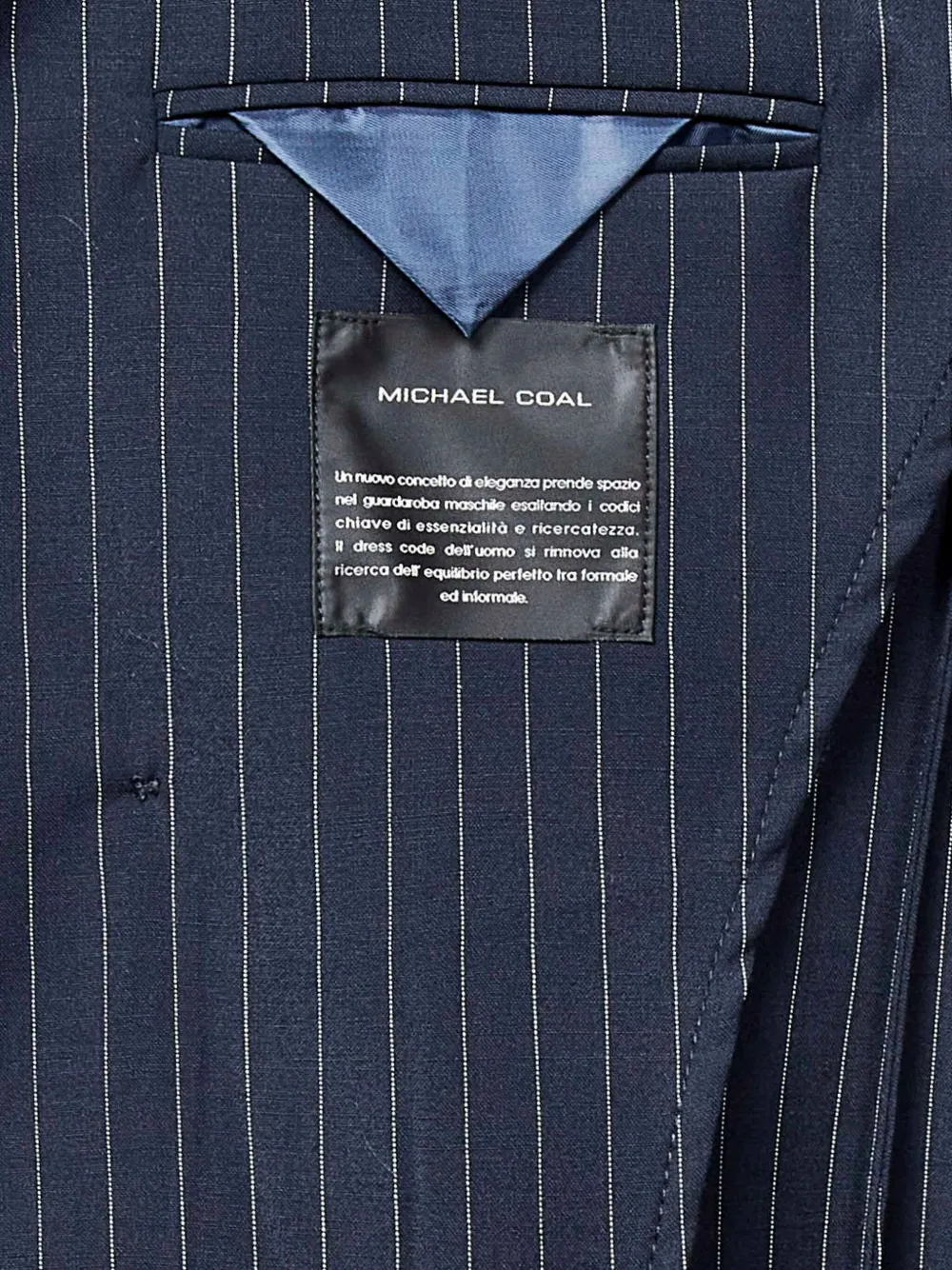 michael coal Blazer met krijtstreep en dubbele rij knopen Blauw