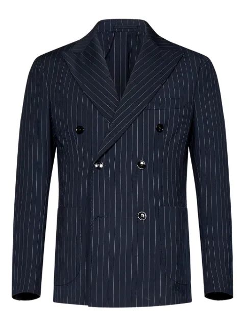 michael coal pinstripe double-breasted blazer