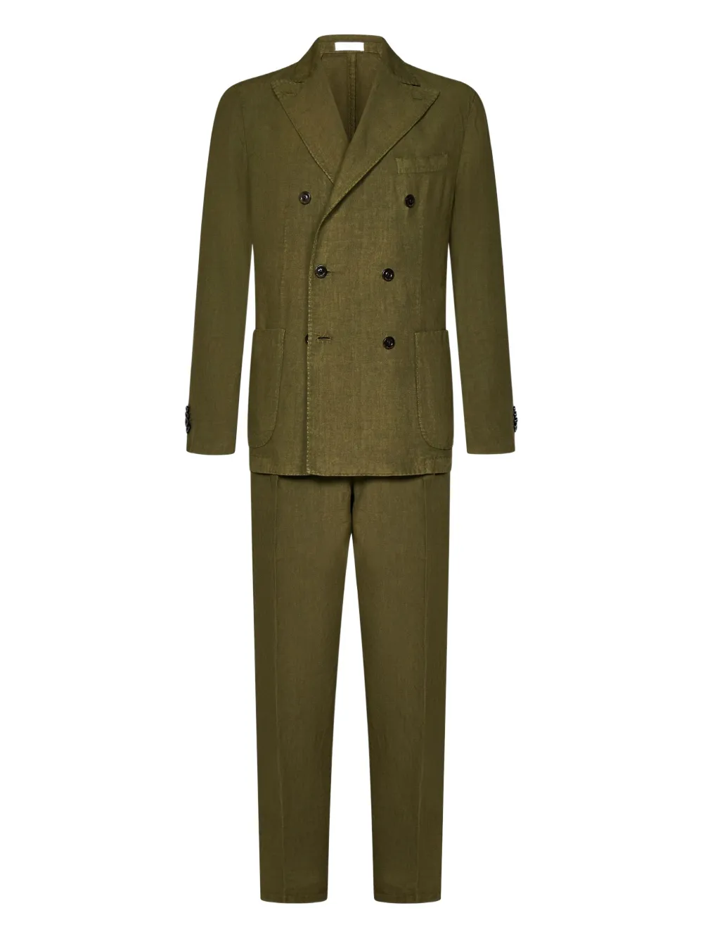 Boglioli double-breasted linen suit | Green | Image 1