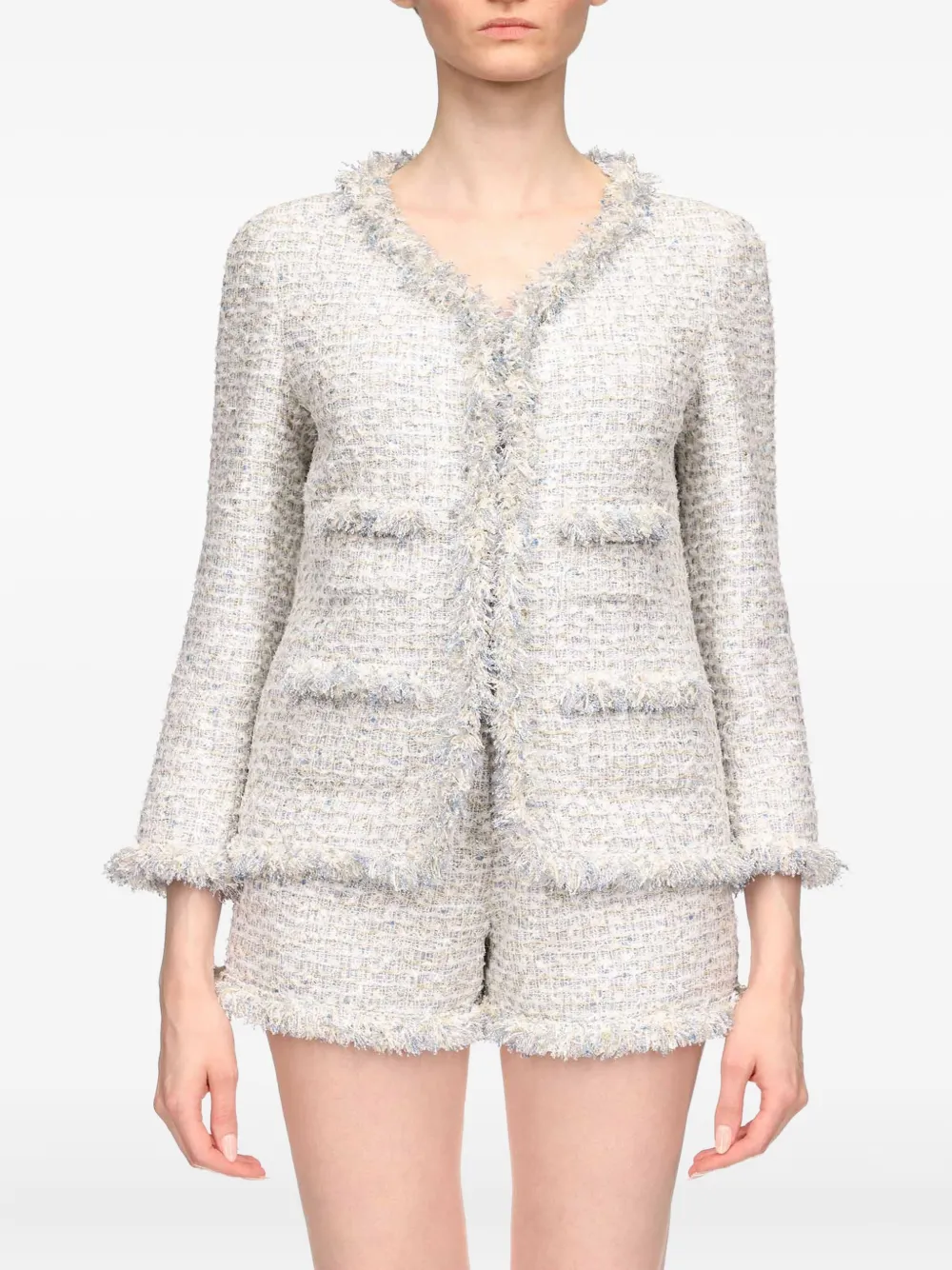 Giambattista Valli chamarra de tweed con cuello en V | Chamarras de tweed | Image 2