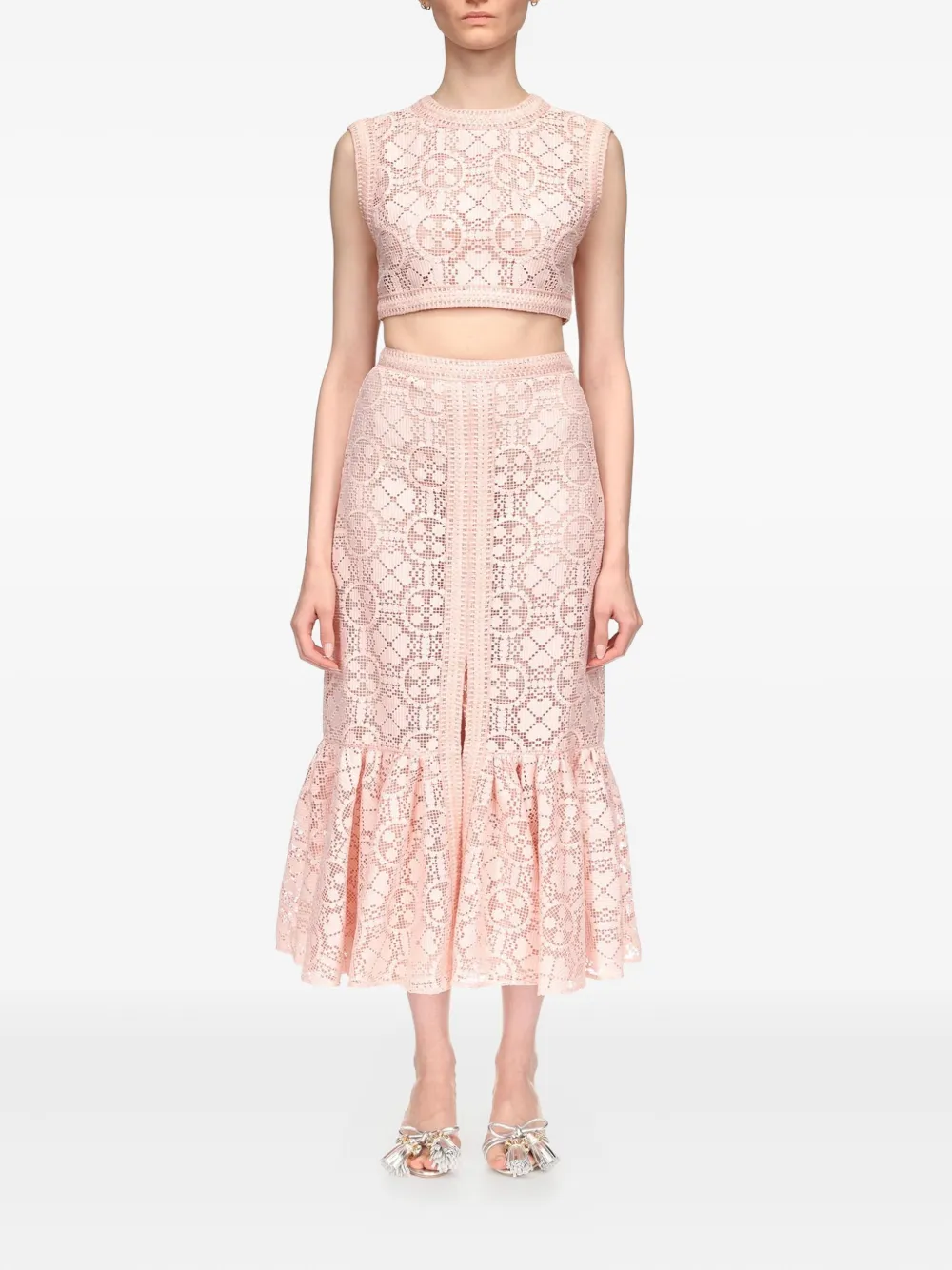 Giambattista Valli crochet lace top Roze