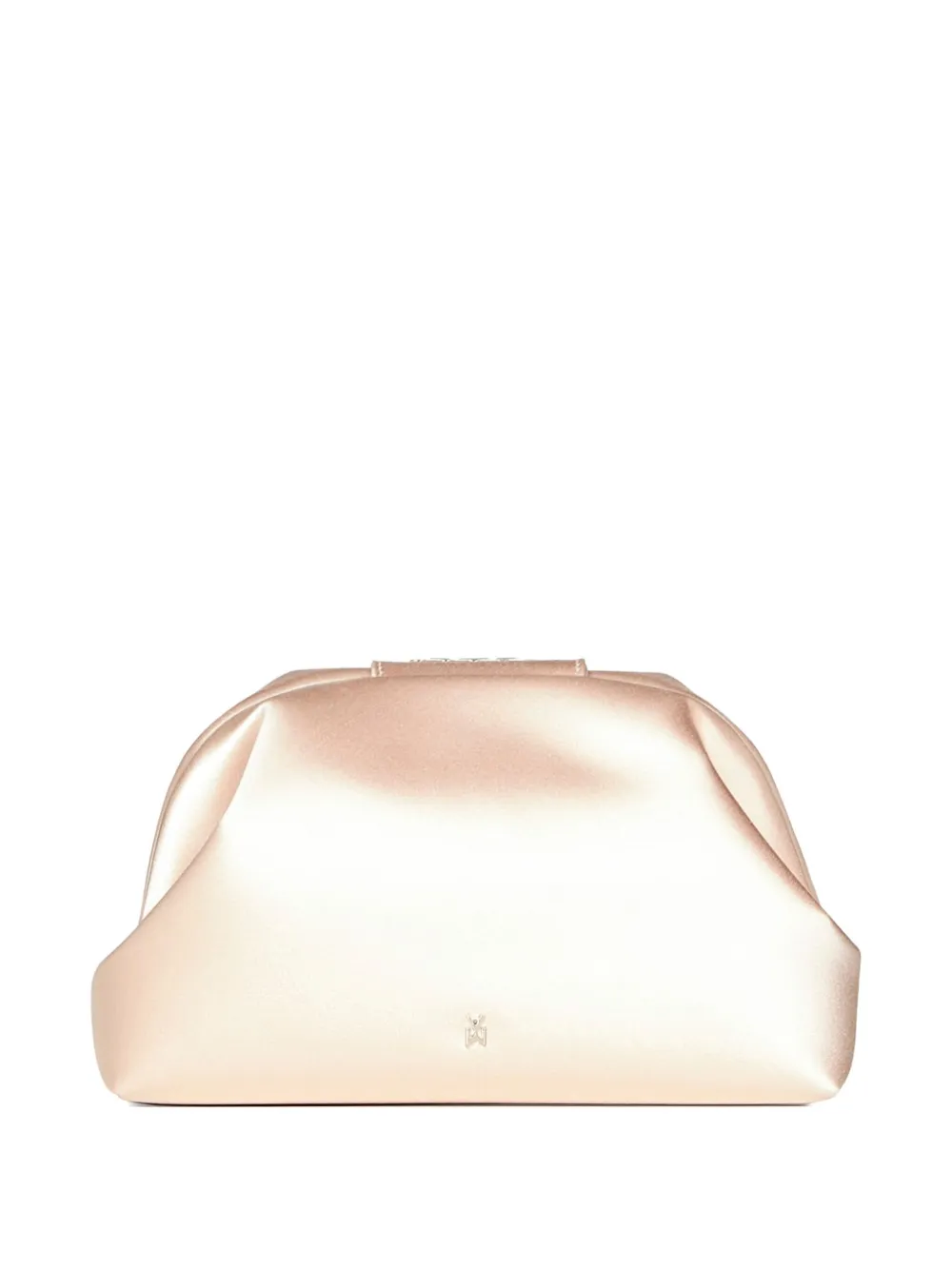 Amina Muaddi Camelia satijnen clutch Beige