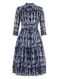 Samantha Sung Audrey chain-print belted dress - Blue