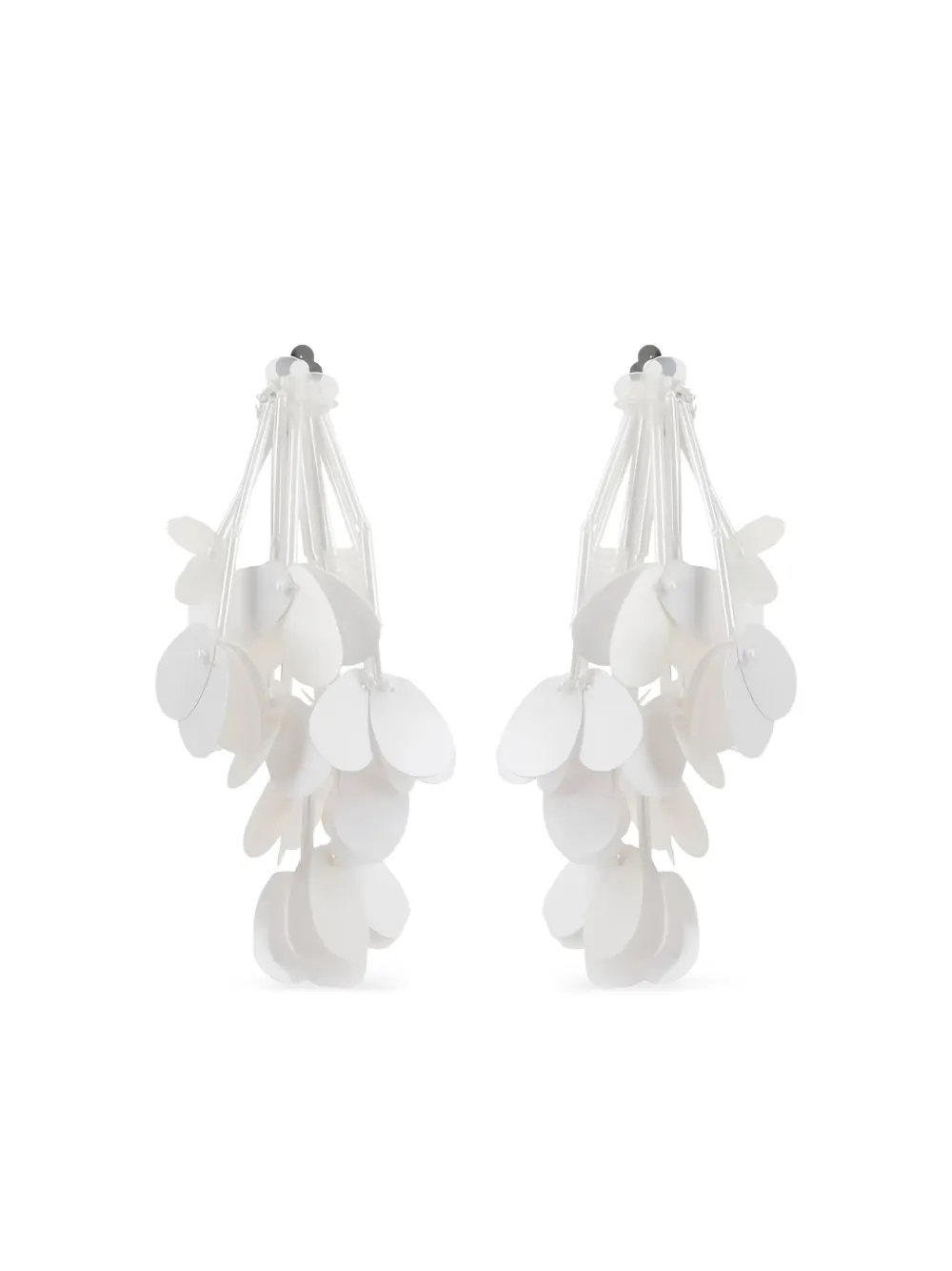 Plan C sequin fringed clip-on earrings | White | Image 1