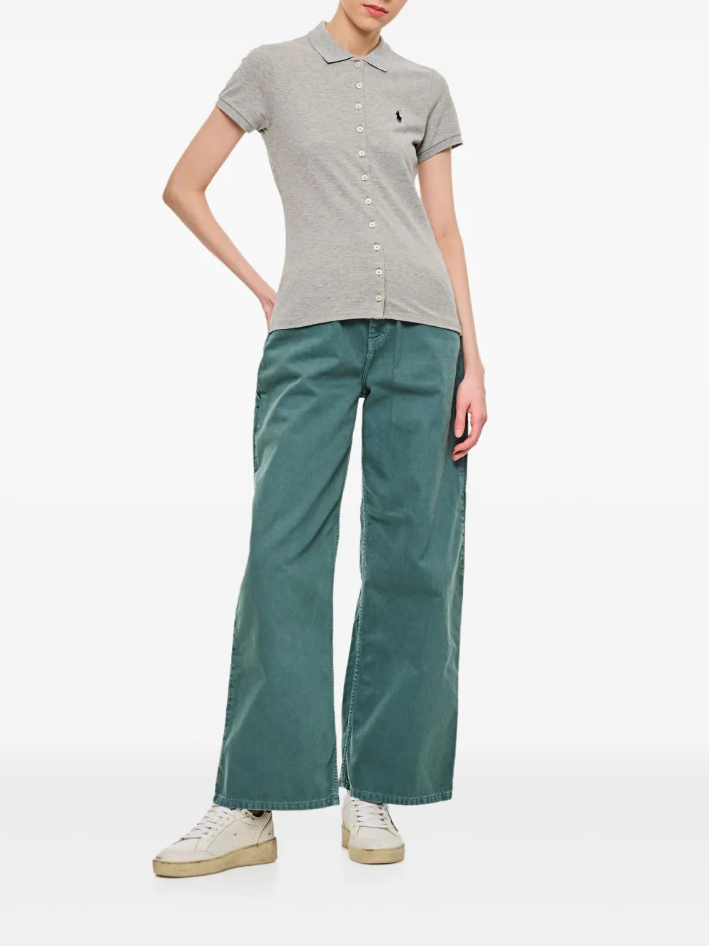 Polo Ralph Lauren Button-down poloshirt - Grijs