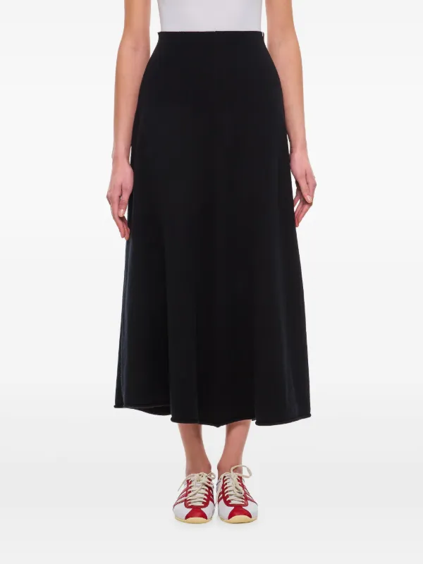 Extreme Cashmere High-waisted Draped Skirt in Black