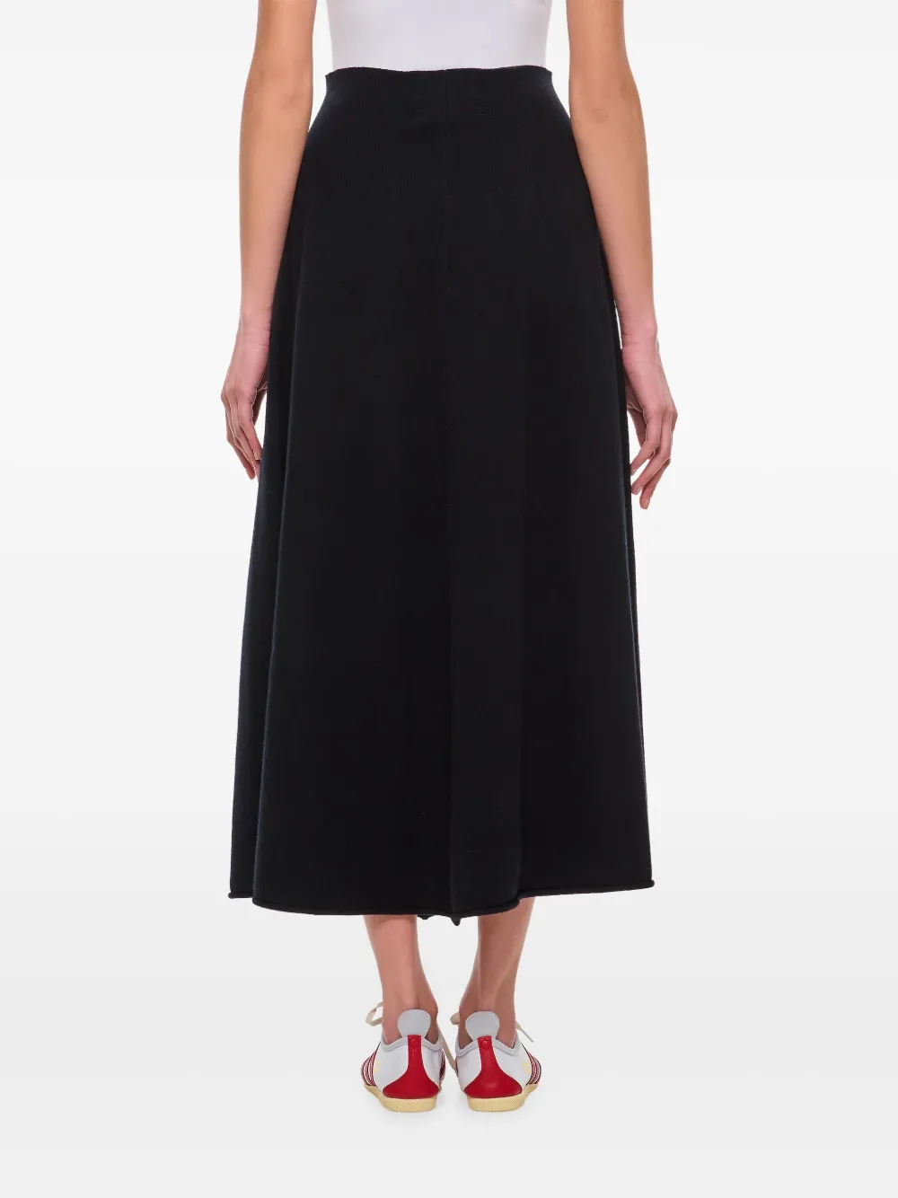extreme cashmere High waist gedrapeerde rok Zwart