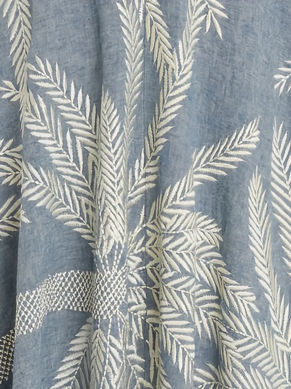 Emporio Sirenuse Tasha rok met geborduurd blad - Blauw