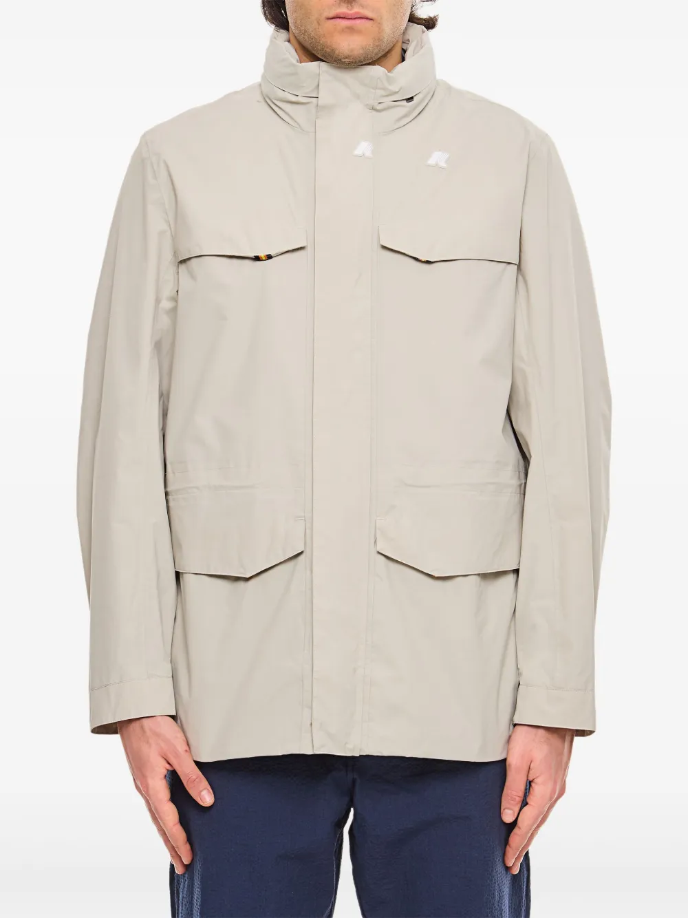 K-Way logo-patch coat - ニュートラル K-Way logo-patch coat - ニュートラル