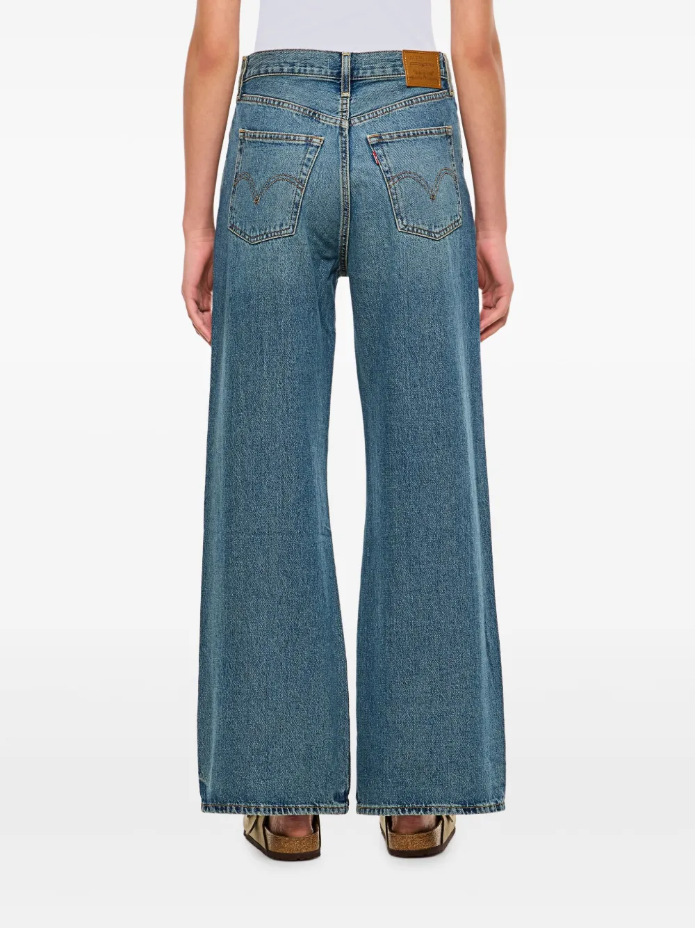 Levi's cotton wide-leg jeans Blauw