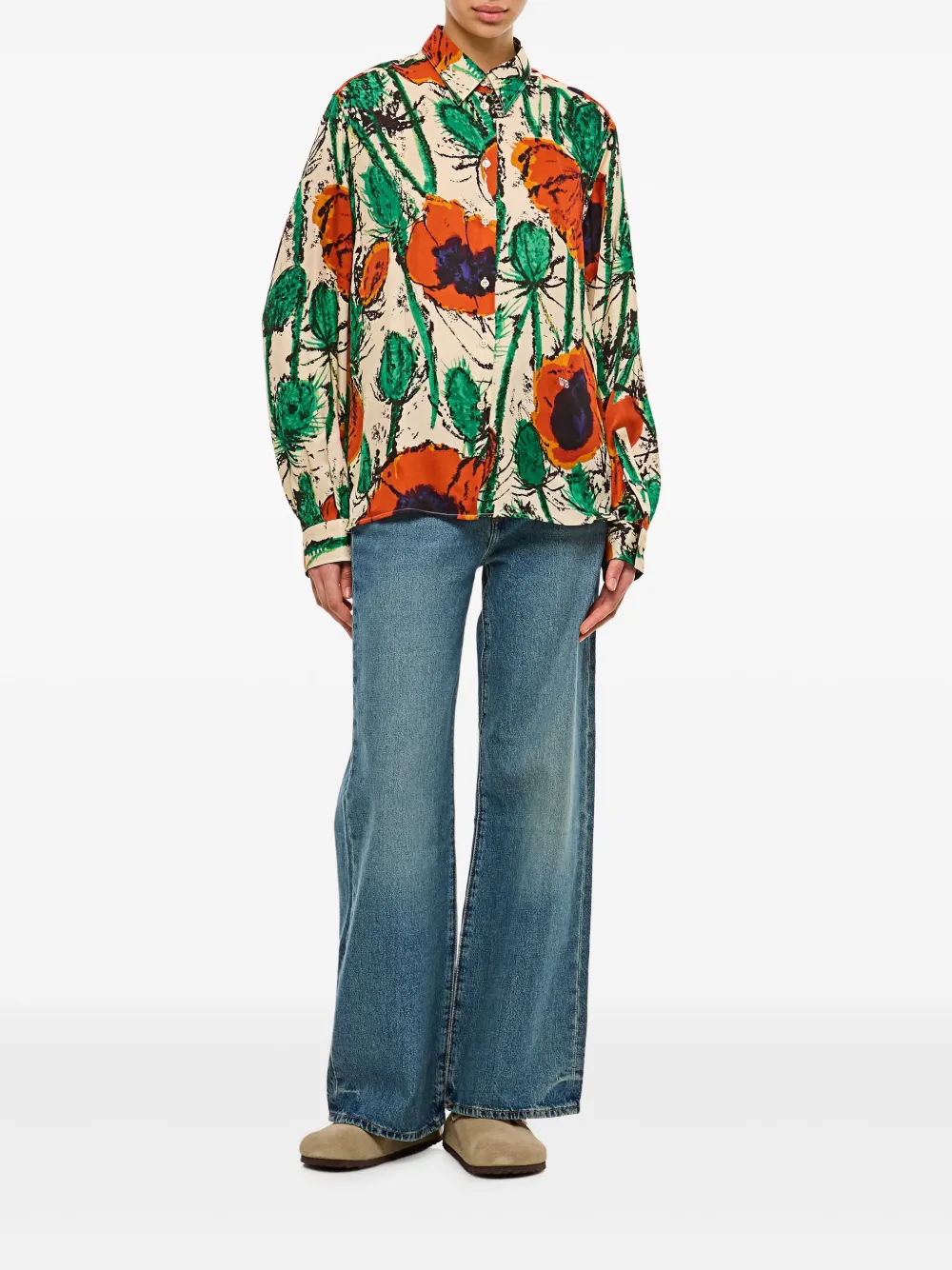 Levi's cotton wide-leg jeans Blauw
