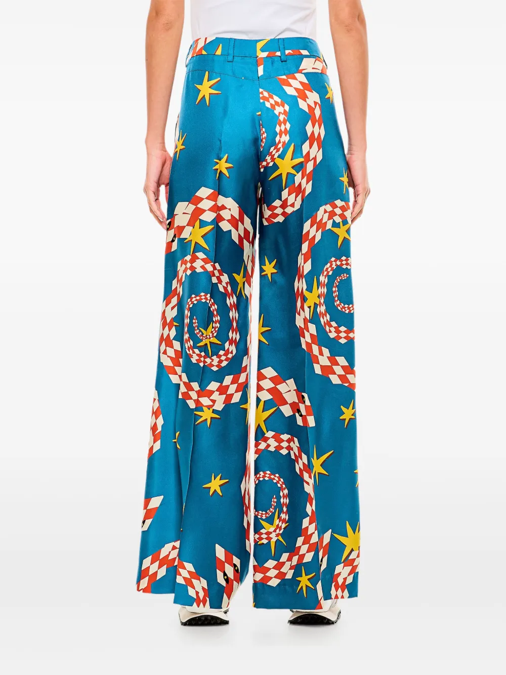 Shop Alberto Biani Graphic-print Trousers