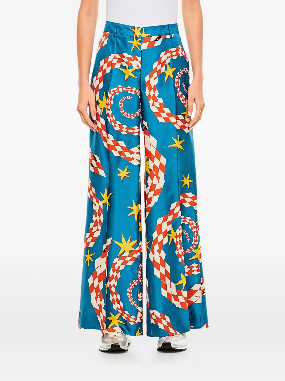 Alberto Biani graphic-print trousers | Blue | Image 1