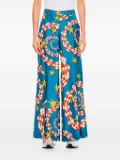 Alberto Biani graphic-print trousers - Blue