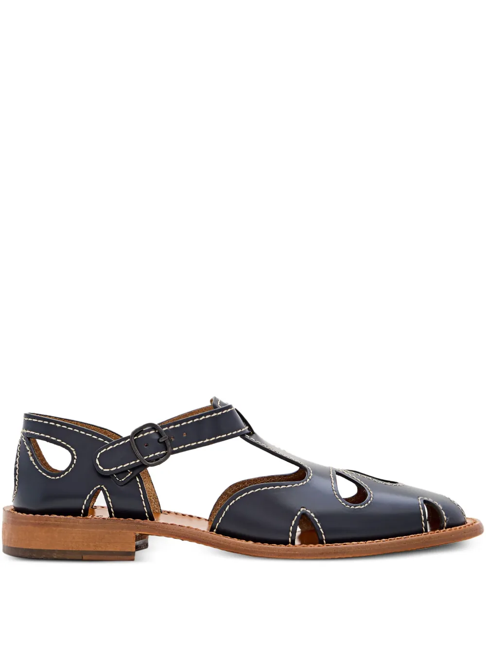 Hereu buckled flat shoes Blue