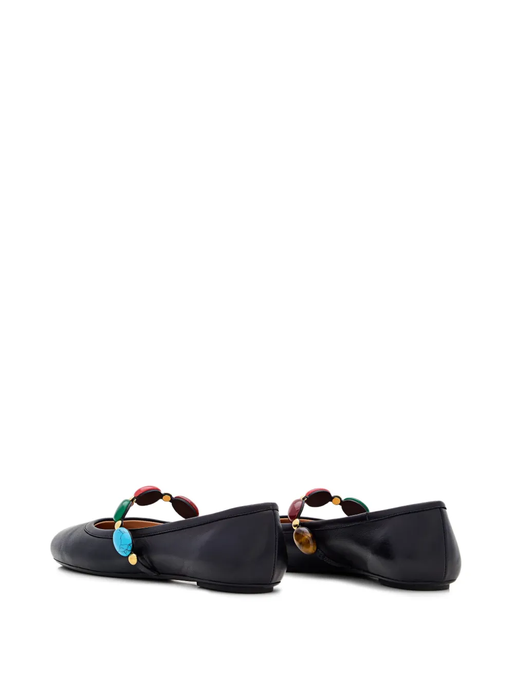 Gianvito Rossi stone-embellishment ballet flats Black