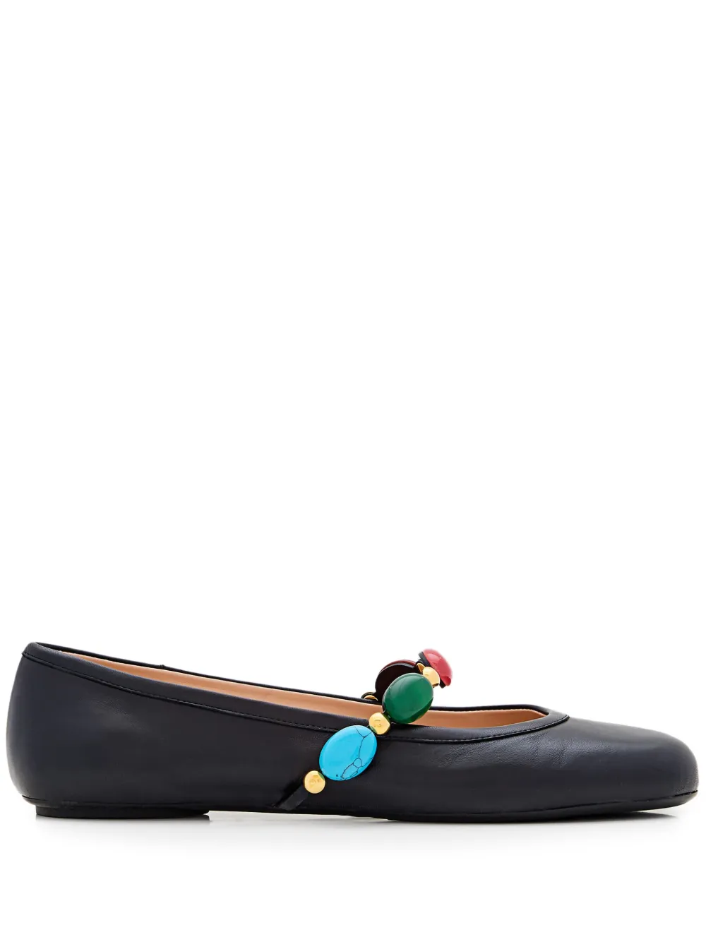 Gianvito Rossi stone-embellishment ballet flats Black