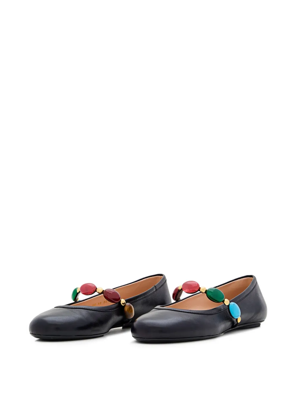 Gianvito Rossi stone-embellishment ballet flats Black