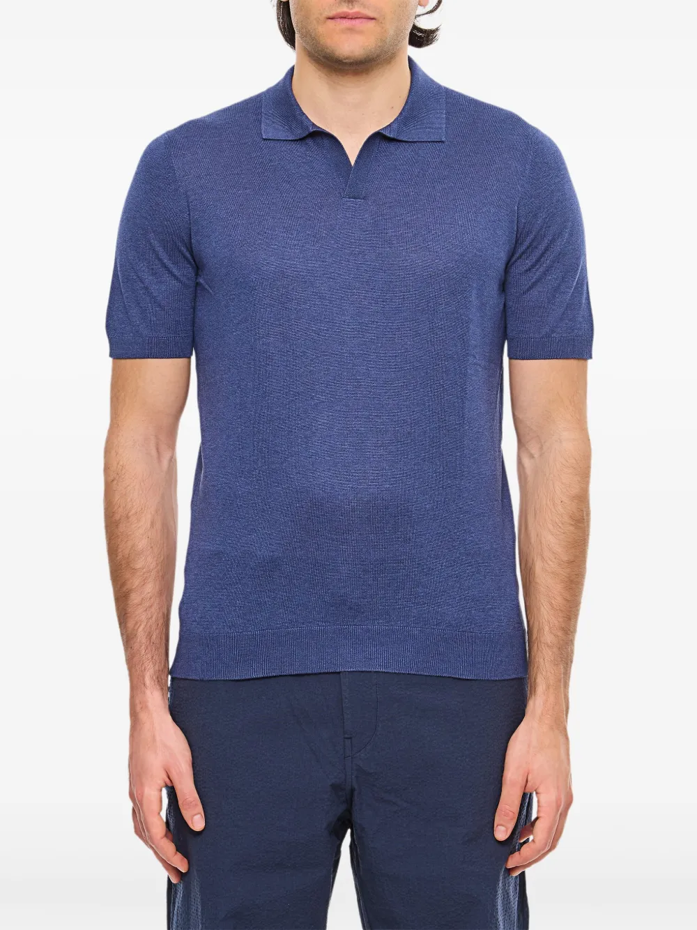 Tagliatore Zijden T-shirt Blauw