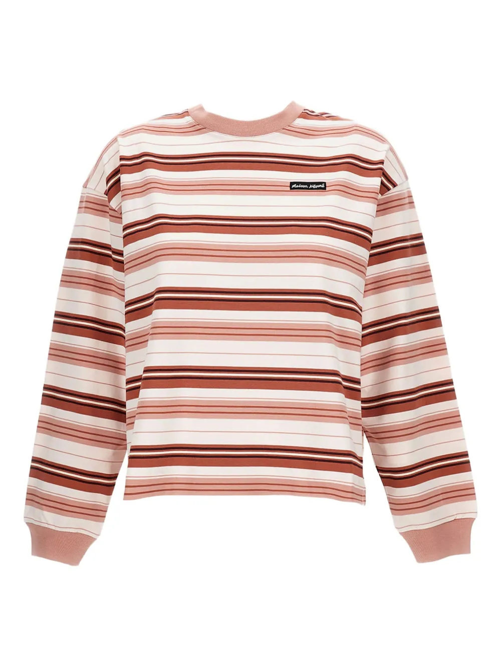 Maison Kitsuné Gestreepte sweater Roze