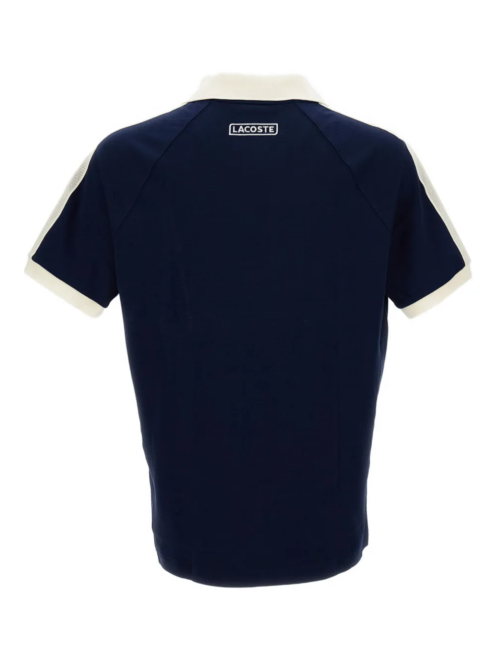 Lacoste T-shirt met V-hals en vlakken Blauw