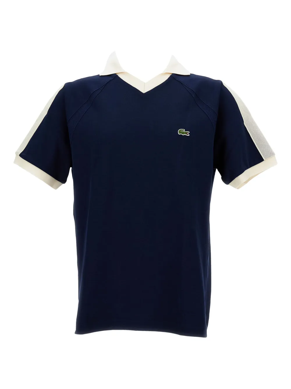Lacoste V-neck panelled T-shirt - ブルー Lacoste V-neck panelled T-shirt - ブルー