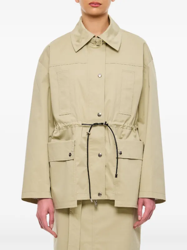 Halfboy Drawstring-waist Parka Jacket in Neutrals
