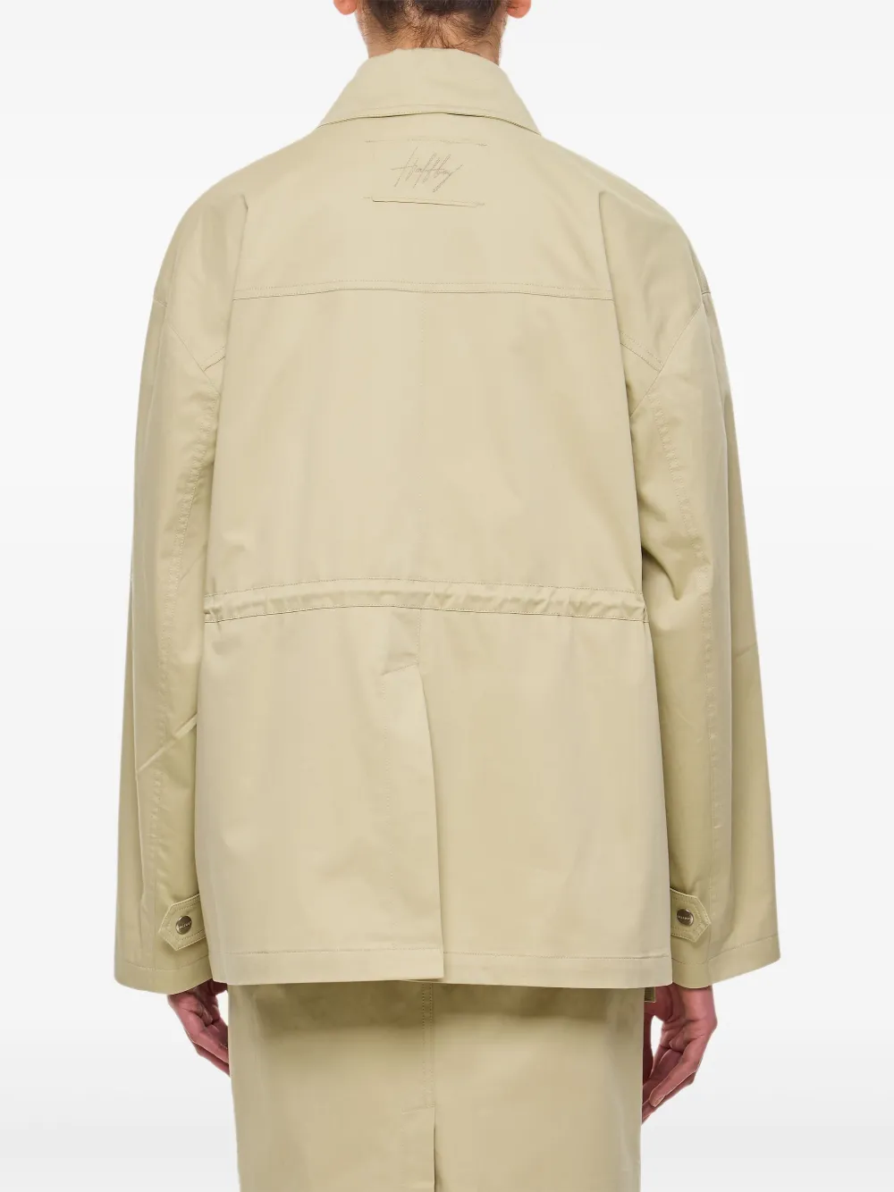 Halfboy Parka met trekkoordtaille Beige