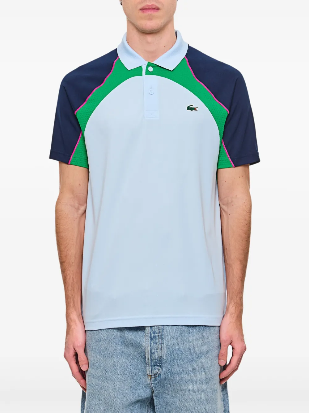 Lacoste playera tipo polo con parche del logo | azul | Image 1