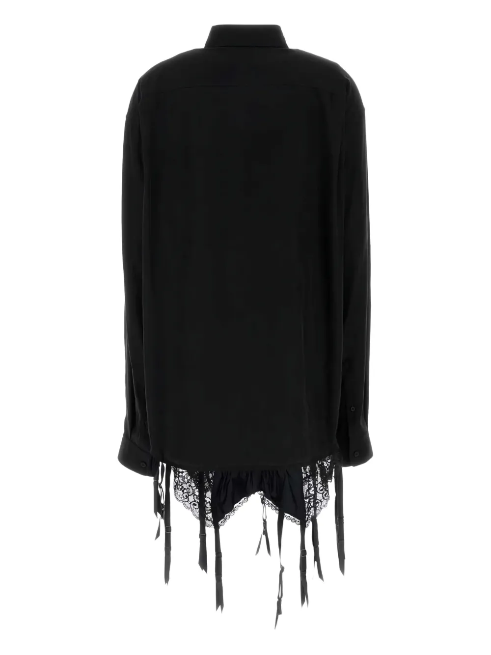 Balenciaga lace-trim shirt - Zwart
