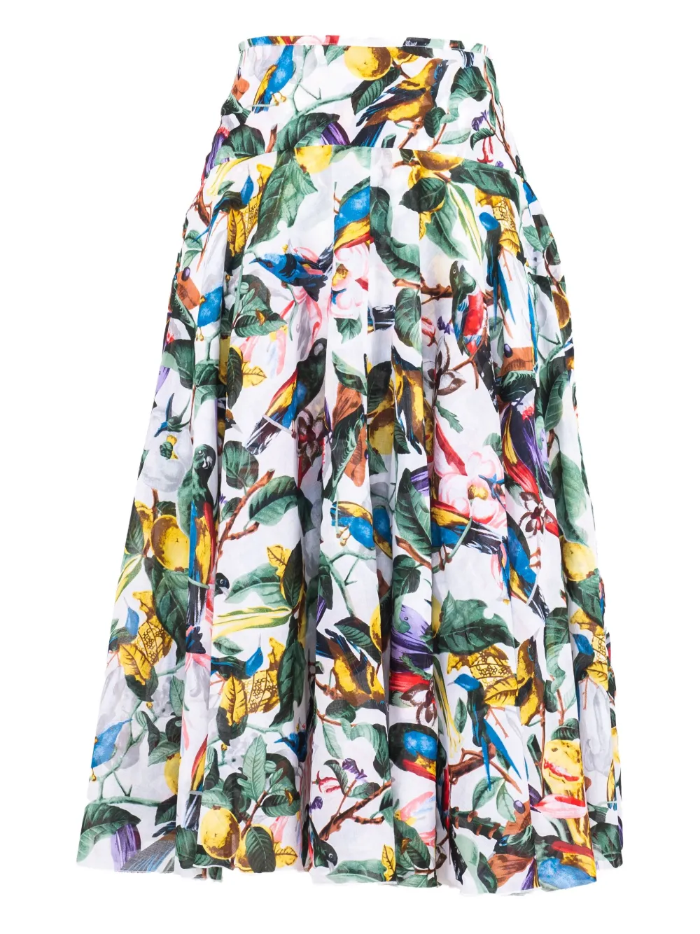 Aster floral-print pleated midi skirt