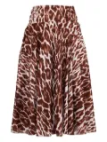 Samantha Sung Aster leopard-print midi skirt - Brown