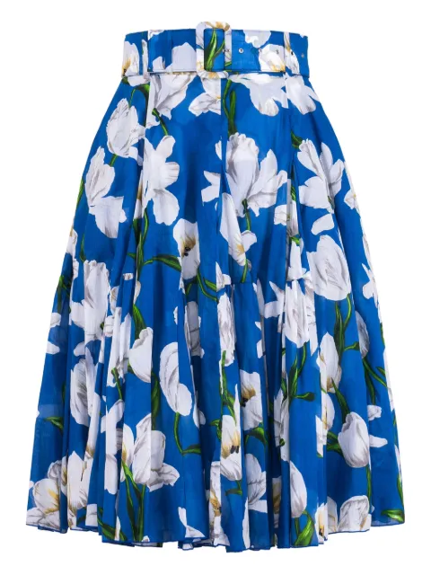 Samantha Sung floral-pattern A-line midi-skirt